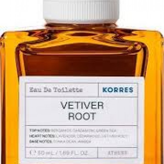 Korres Vetiver Root Eau de Toilette 50ml - Ανδρικό Άρωμα Mε Νότες Περγαμόντου & Πράσινου Τσαγιού