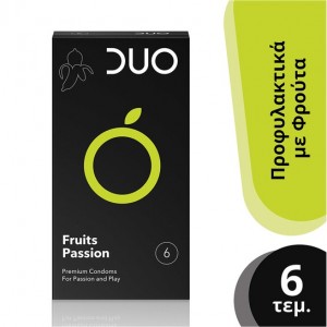 DUO Fruits Passion Προφυλακτικά με Γεύσεις τροπικών φρούτων από φυσικό λάτεξ, 6τμχ