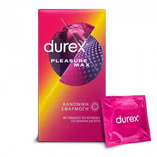 Durex Pleasuremax Προφυλακτικά με Ανάγλυφες Κουκίδες & Ραβδώσεις, 6τεμ