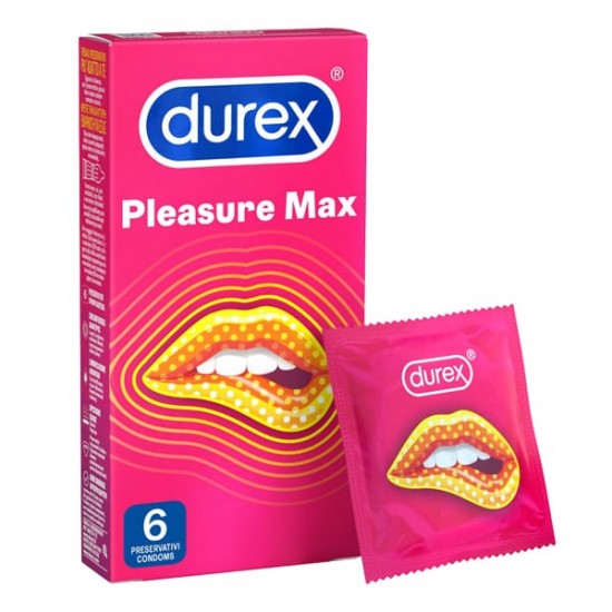 Durex Pleasuremax Προφυλακτικά με Ανάγλυφες Κουκίδες & Ραβδώσεις, 6τεμ