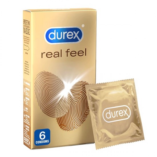 Durex RealFeel Προφυλακτικά από Προηγμένο Υλικό για πιο Φυσική Αίσθηση Κατά την Επαφή, 6τεμ