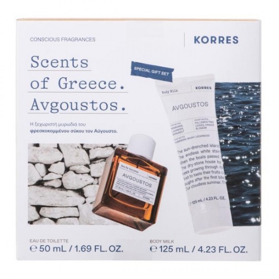 Korres Scents of Greece Avgoustos Eau de Toilette, 50ml & Body Milk Γαλάκτωμα Σώματος, 125ml