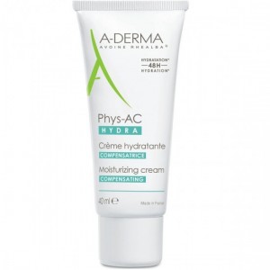 A-Derma Phys-AC Hydra Creme Compensatrice Ενυδατική Αντισταθμιστική Κρέμα για Δέρματα με Τάση Ακμής, 40ml