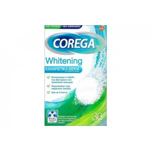 Corega Whitening Καθαριστικά Δισκία Οδοντοστοιχιών, 36 Δισκία