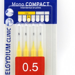 ELGYDIUM Clinic Mono Compact 0.5mm, Μεσοδόντια βουρτσάκια, για την απομάκρυνση της πλάκας & των τροφών, 4 τμχ