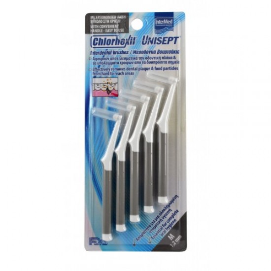 Intermed Chlorhexil Interdental Brushes Μεσοδόντια Βουρτσάκια M 1.2mm, 5τμχ