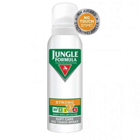 Jungle Formula Strong Soft Care Απωθητικό Κουνουπιών σε Spray Δυνατό Soft Care Χωρίς Επαφή, 125ml