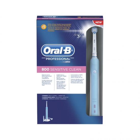 Oral-B Professional 800 Sensitive Clean Ηλεκτρική Οδοντόβουρτσα με Χρονομετρητή και Αισθητήρα Πίεσης