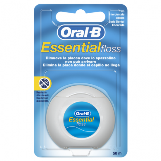 OralB Essential Floss Κηρωμένο Οδοντικό Νήμα 50m, 1τμχ