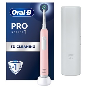 Oral-B Pro Pink Series 1 Electric Toothbrush with Travel Case Ηλεκτρική Οδοντόβουρτσα Ροζ με Θήκη Ταξιδίου, 1τεμ