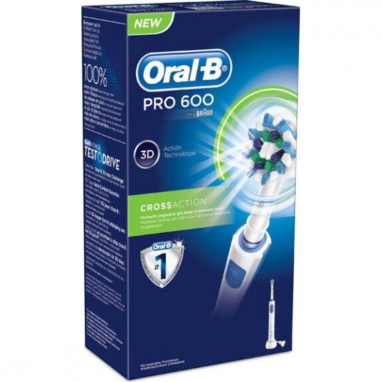 Oral B Pro 600 CrossAction Ηλεκτρική Οδοντόβουρτσα, 1τμχ