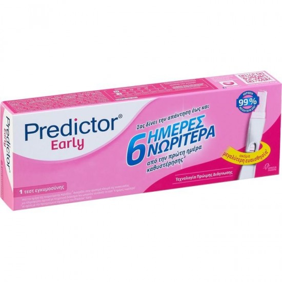 Predictor Early Τέστ Εγκυμοσύνης, Δίνει Απάντηση έως & 6 Ημέρες Νωρίτερα απο την Πρώτη Μέρα Καθυστέρησης, 1τεμ