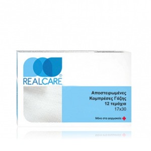 Real Care Γάζες Αποστειρωμένες 17x30cm, 12 τεμάχια