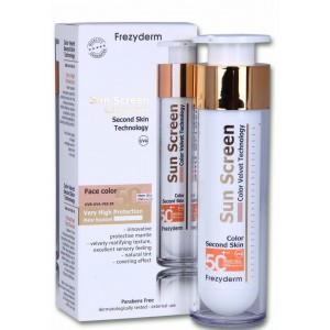 Frezyderm Sun Screen Color Velvet Face Cream Spf50+, Με Χρώμα , 50ml