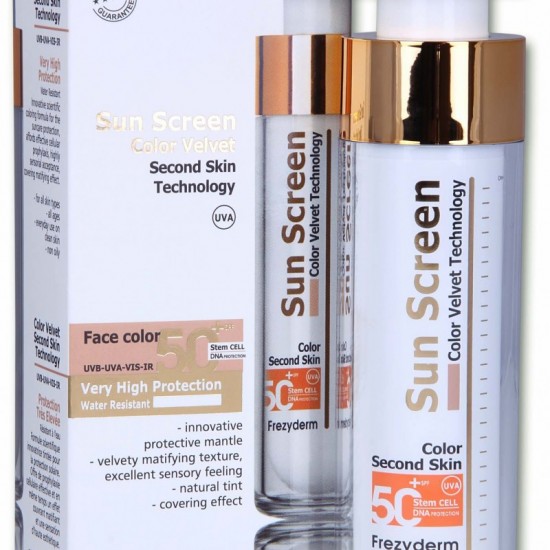 Frezyderm Sun Screen Color Velvet Face Cream Spf50+, Με Χρώμα , 50ml