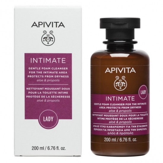 Apivita Intimate Lady Απαλό Υγρό Καθαρισμού για Την Ευαίσθητη Περιοχή με Αλόη & Πρόπολη 200ml 