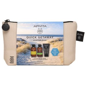 Apivita Quick Getaway Essentials to Go Gentle Daily Shampoo, 75ml + Mountain Tea Shower Gel, 75ml + Black Cleansing Gel, 50ml