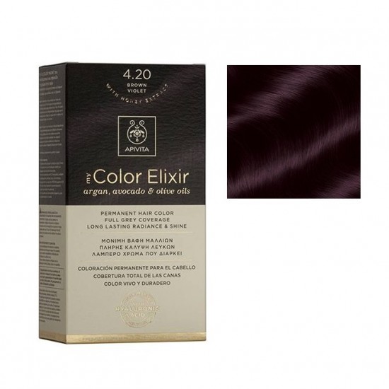 Apivita My Color Elixir Permanent Hair Color Μόνιμη Βαφή Μαλλιών No 4.20 Καστανό Βιολετί