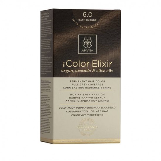 Apivita My Color Elixir Permanent Hair Color Μόνιμη Βαφή Μαλλιών No 6.0 Ξανθό Σκούρο