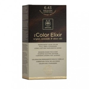 Apivita My Color Elixir Permanent Hair Color Μόνιμη Βαφή Μαλλιών No 7.43 Ξανθό Σκούρο Χάλκινο Μελί