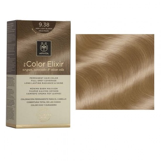 Apivita My Color Elixir Permanent Hair Color Μόνιμη Βαφή Μαλλιών No 9.38 Ξανθό Πολύ Ανοιχτό Μελί Περλέ