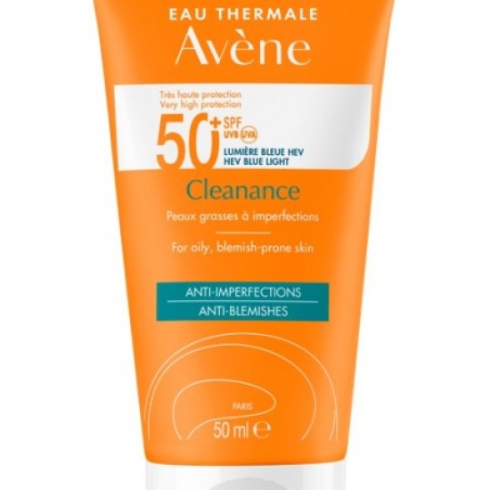 Avene Cleanance Solaire SPF50+ Αντιηλιακή Κρέμα Προσώπου για Λιπαρό Δέρμα Με Ατέλειες, 50ml