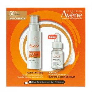 Avene Eau Thermale Promo Anti-Age Fluid Αντιηλιακό Προσώπου SPF50, 40ml & Δώρο Avene Hyaluron Activ B3 Ορός Προσώπου, 10ml
