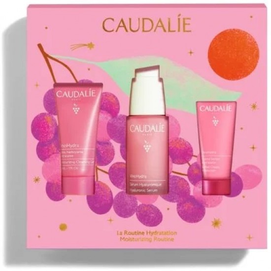  Caudalie Xmas Promo Vinohydra The Moisturizing Routine για Ενυδάτωση της Επιδερμίδας με Hyaluronic Serum Ενυδατικό Ορό Προσώπου, 30ml & Δώρο Moisturizing Gel Καθαρισμού Προσώπου, 30ml & Sorbet Cream Moisturizer Δροσερή Κρέμα Προσώπου, 15ml, 1σετ