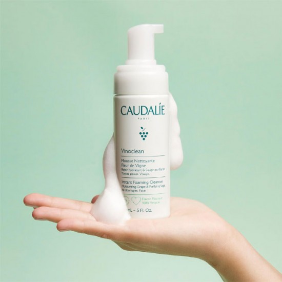 Caudalie Vinoclean Instant Foaming Cleanser Απαλός Αφρός Καθαρισμού Προσώπου, 2x150ml