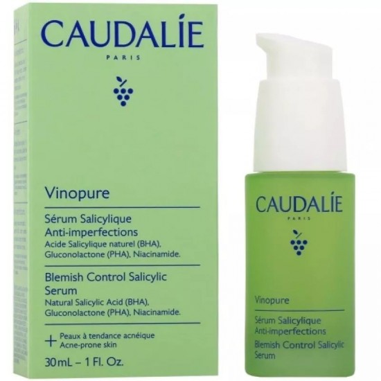 Caudalie Vinopure Blemish Control Salicylic Serum Ορός Προσώπου κατά των Ατελειών, 30ml