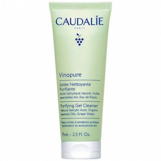 Caudalie Vinopure Purifying Gel Cleanser Καθαριστικό Προσώπου κατά των Ατελειών, 75ml