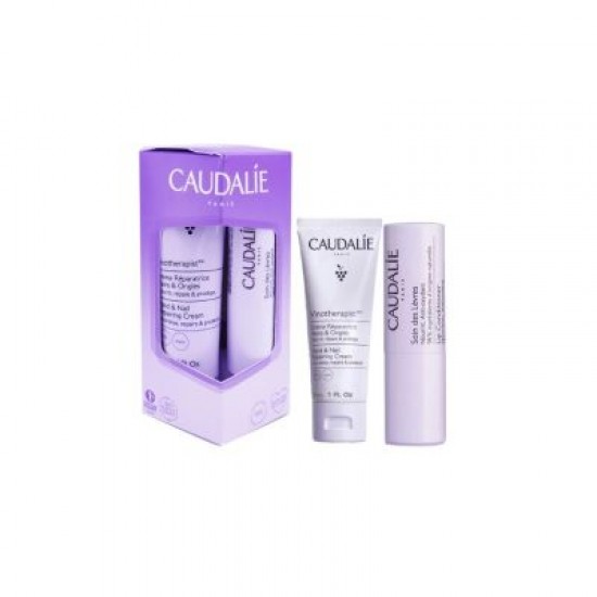 Caudalie Promo Vinotherapist Lip & Hand Duo Κρέμα Χεριών, Νυχιών 30ml & Lip Conditioner Ενυδατικό Stick Χειλιών 4,5gr