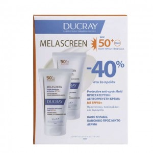 Ducray Promo Melascreen Προστατευτική Κρέμα με SPF50+ για Ξηρό Δέρμα, 2x50ml