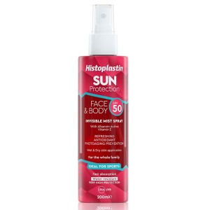 Histoplastin Sun Protection Face & Body Invisible Mist Spray SPF50 Ideal for Sports 200ml