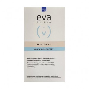 Intermed Eva Intima Moist Υγραντική & Λιπαντική Γέλη για την Ανακούφιση της Ξηρότητας του Κόλπου & του Αιδοίου, Σωληνάριο & 9 Κολπικοί Εφαρμοστές