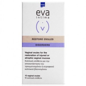 Intermed Eva Intima Restore Ovules Κολπικά Υπόθετα για Τραυματισμούς ή Ήπια Ατροφία, 10 τεμάχια