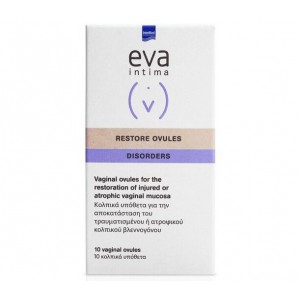 Intermed Eva Intima Restore Ovules Κολπικά Υπόθετα για Τραυματισμούς ή Ήπια Ατροφία, 10 τεμάχια