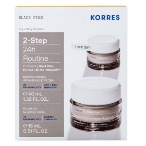 Korres 2-Step 24h Routine Μαύρη Πεύκη 4D Κρέμα Ημέρας Σύσφιξης & Lifting για Ξηρές & Πολύ Ξηρές Επιδερμίδες, 40ml & Δώρο Μαύρη Πεύκη 4D Κρέμα Νυκτός για Σύσφιγξη & Lifting, 15ml