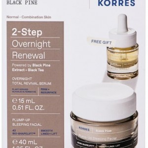 Korres Black Pine Plump-Up Sleeping Facial Κρέμα Νύχτας με Μαύρη Πεύκη 4D για Σύσφιγξη & Lifting, 40ml & Δώρο Overnight Total Revival Serum Ορός Προσώπου για Ολική Ανανέωση, 15ml