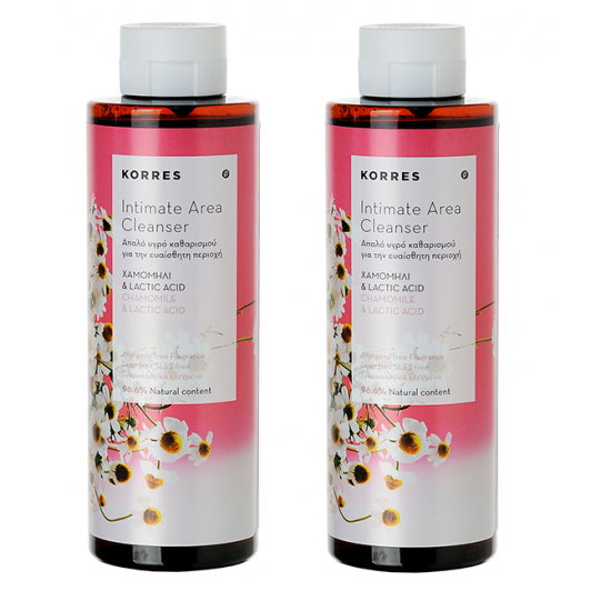 Korres Promo 1+1 Intimate Area Cleanser με Χαμομήλι & Lactic Acid 250ml & 250ml 