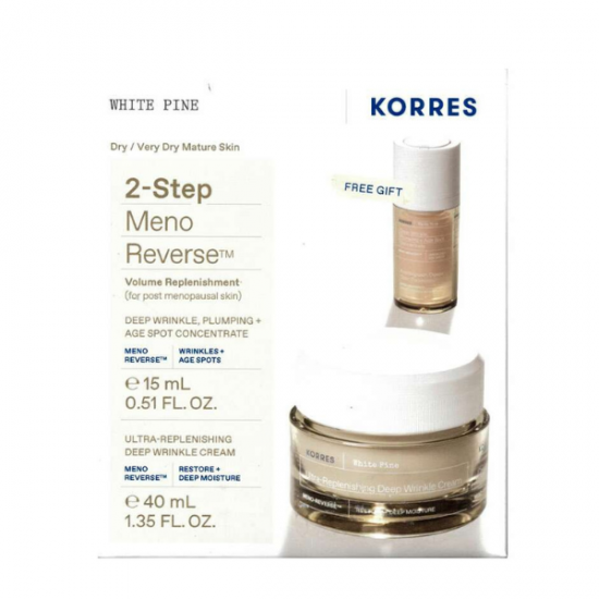 Korres White Pine Κρέμα Ημέρας Αναπλήρωσης Όγκου για Ξηρές & Αφυδατωμένες Επιδερμίδες, 40ml & Serum Προσώπου Λευκή Πεύκη για Αναπλήρωση Όγκου, 15ml