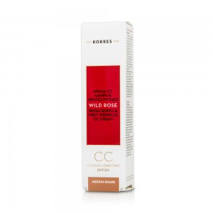 Korres Wild Rose CC Cream SPF30 Medium Shade Ενυδατική Κρέμα με Χρώμα Μεσαίας Απόχρωσης, 30ml