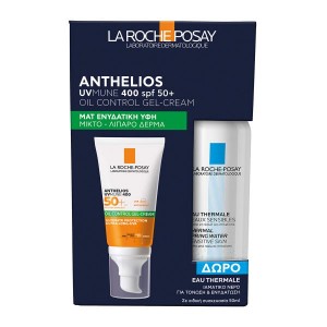 La Roche Posay Promo Anthelios UVMune 400 spf50 Oil Control Gel-cream Αντηλιακό 50ml & Eau Thermale Ιαματικό Νερό 50ml