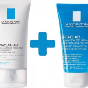 La Roche Posay Effaclar Πακέτο Προσφοράς με Mat Ενυδατική Σμηγματορρυθμιστική Φροντίδα, 40ml & Gel Καθαρισμού για Λιπαρή / Ευαίσθητη Επιδερμίδα, 50ml