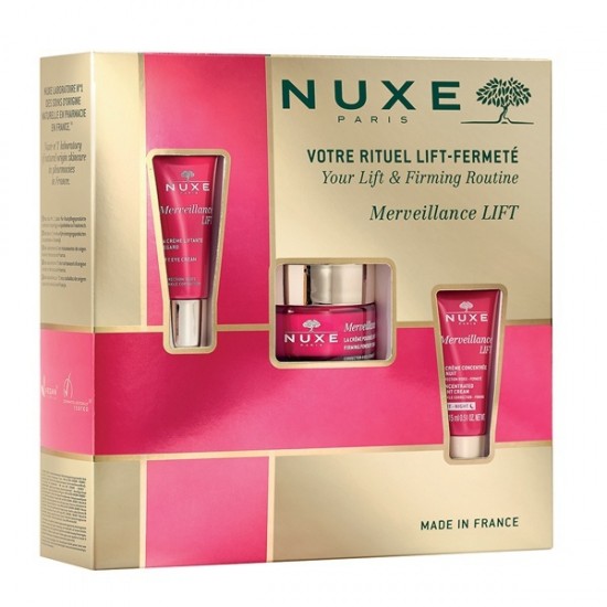 Nuxe Merveillance Lift Promo με Merveillance Lift Yeux Ανορθωτική Κρέμα Ματιών 15ml, Lift Firming Powdery Cream Συσφικτική Κρέμα Προσώπου 50ml & Lift Nuit Creme Συμπυκνωμένη Κρέμα Νύχτας, 15ml