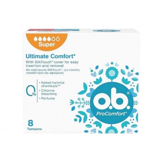 O.b. ProComfort 4 Drops Ταμπόν Μεγάλης Ροής 8 Τεμάχια 