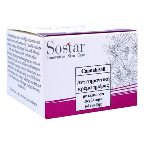 Sostar Canabidiol Anti Ageing Day Cream Αντιγηραντική Κρέμα Ημέρας με Έλαιο & Εκχύλισμα Κάνναβης, 50ml