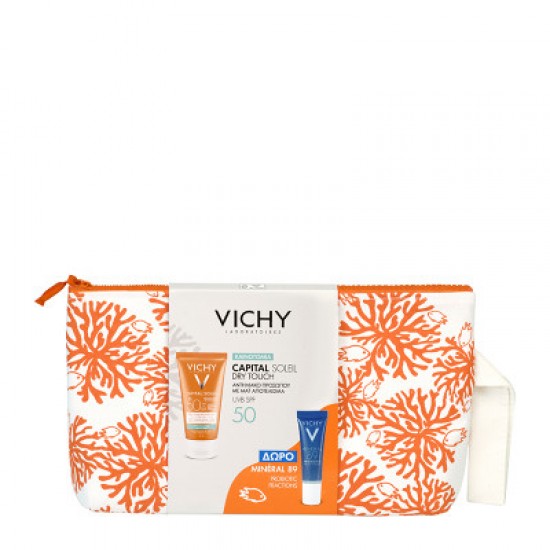 Vichy Promo Pack Capital Soleill Dry Touch-Αντηλιακό Προσώπου Με Mat Αποτέλεσμα SPF50+ 50ML & Δώρο Mineral 89 10ml