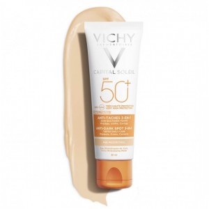 Vichy Capital Soleil Anti Dark Spot Tinted 3 in 1 SPF50+, Αντιηλιακή Προσώπου Κατά Των Κηλίδων Με Χρώμα & Μη Λιπαρή Υφή, 50ml