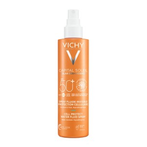 Vichy Capital Soleil Cell Protect Water Fluid Spray SPF50+ Λεπτόρρευστο Αντηλιακό Γαλάκτωμα σε Σπρέι Για Πρόσωπο & Σώμα, 200ml
